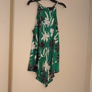 Green Floral Halter Top
